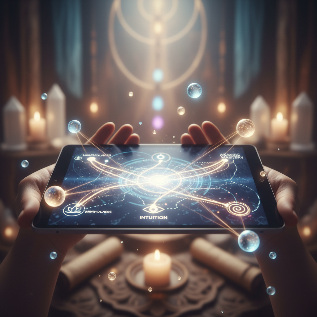 A spiritual growth roadmap displayed on a digital interface