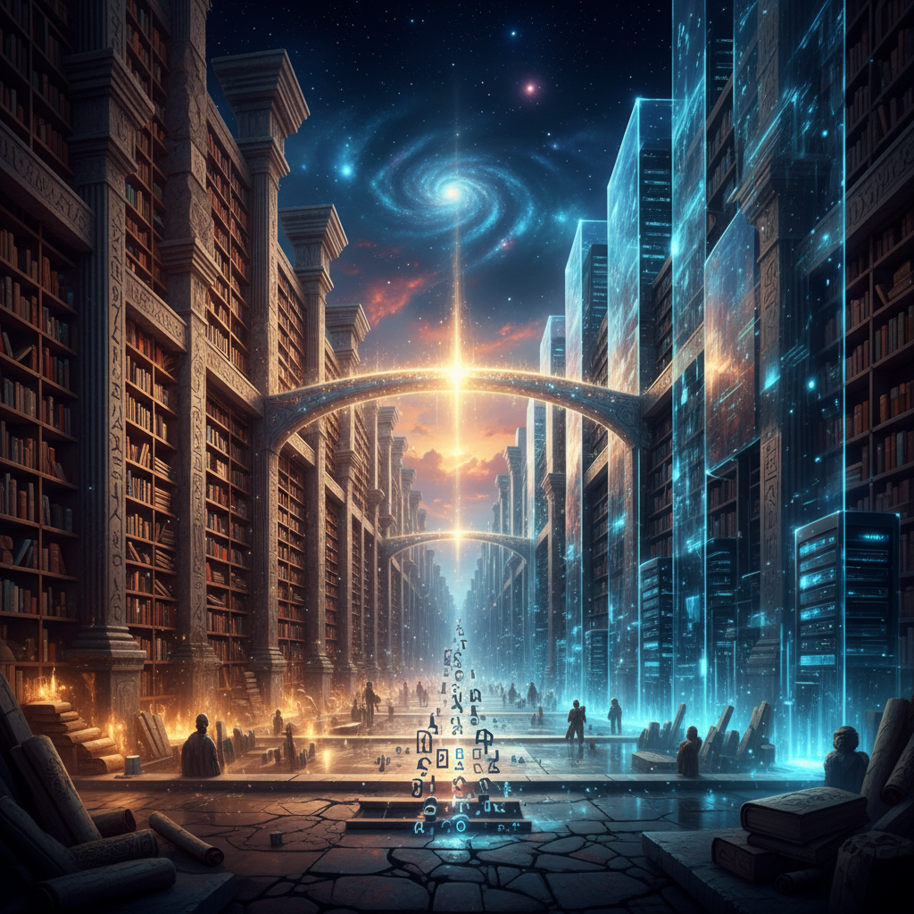 The intersection of the ancient Akashic library and the modern digital AI library