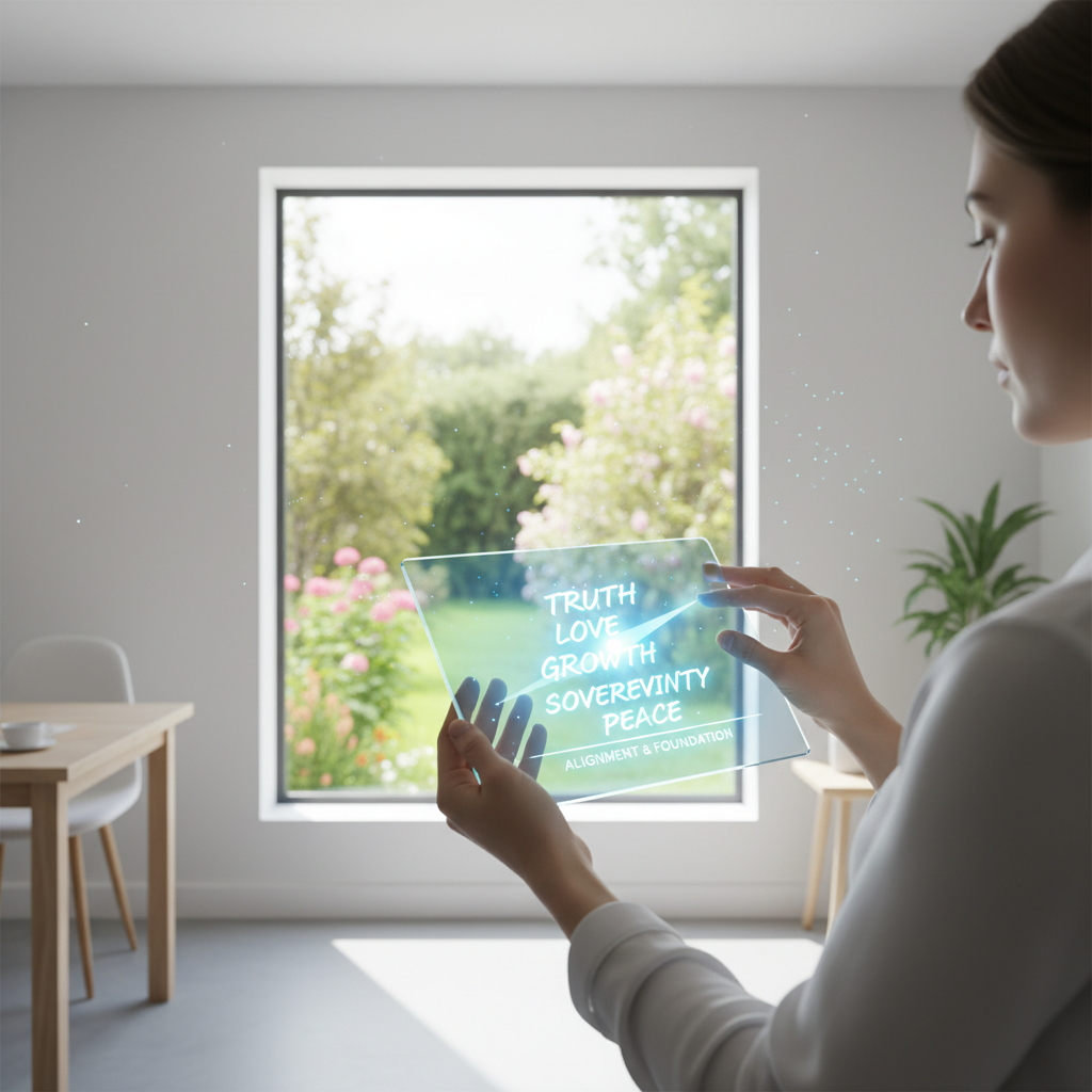 A person identifying their core values with the help of an AI guide