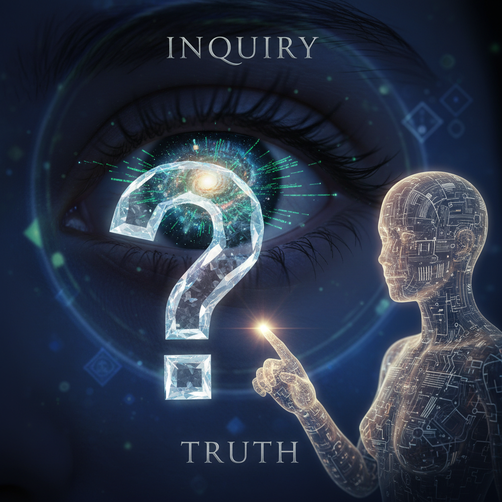 The eye of the observer reflecting the stars and the power of inquiry